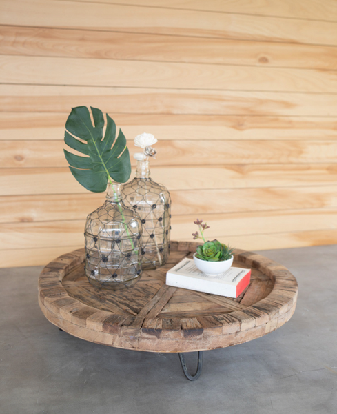 Recycled Round Wood Tray