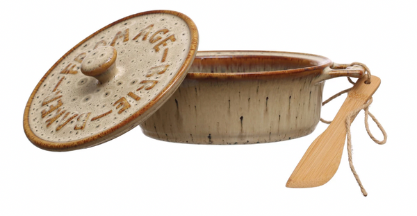 Stoneware Brie Maker w/ Bamboo Spreader