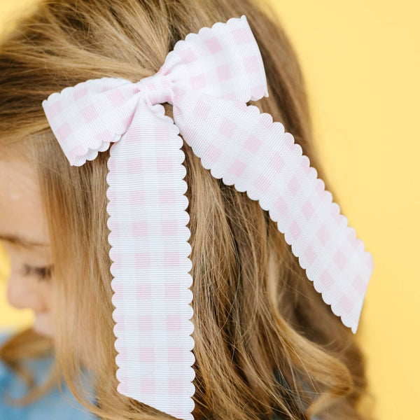 Gingham Long-Tail Bow