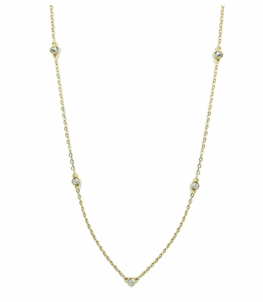 Gold framed Crystal Necklace