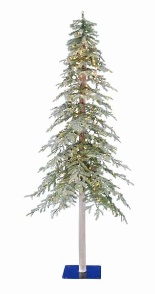 Seasonal Abode LED Lit Flocked Alpine Tree