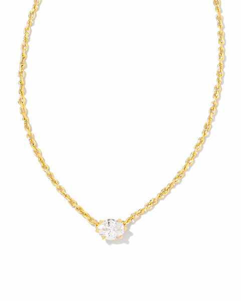 Cailin Crystal Necklace Gold Metal White