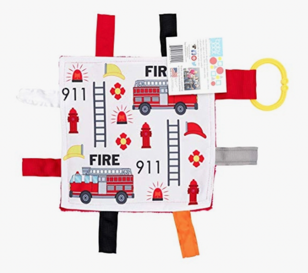 Firetruck Crinkle Tag Square 8x8 Teach At Home Toy