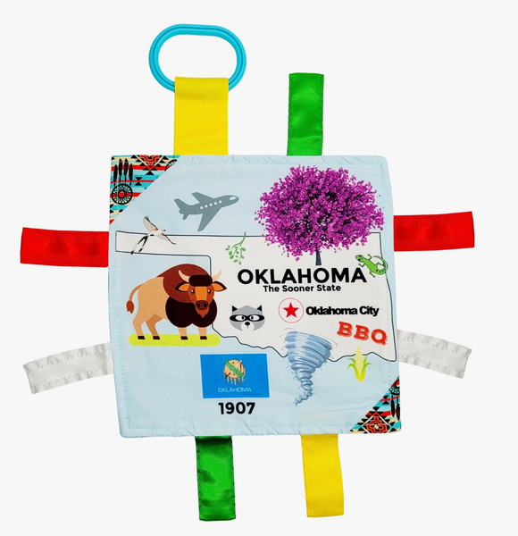 Oklahoma State Baby Learning Crinkle Square 8"X 8" Toy