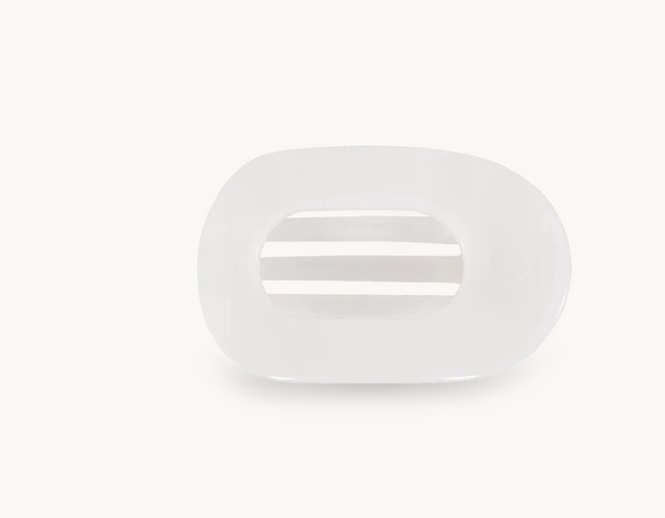 Coconut white small flat round hair clip