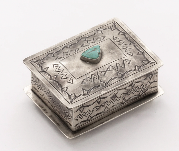 Stamped Box with Turquoise