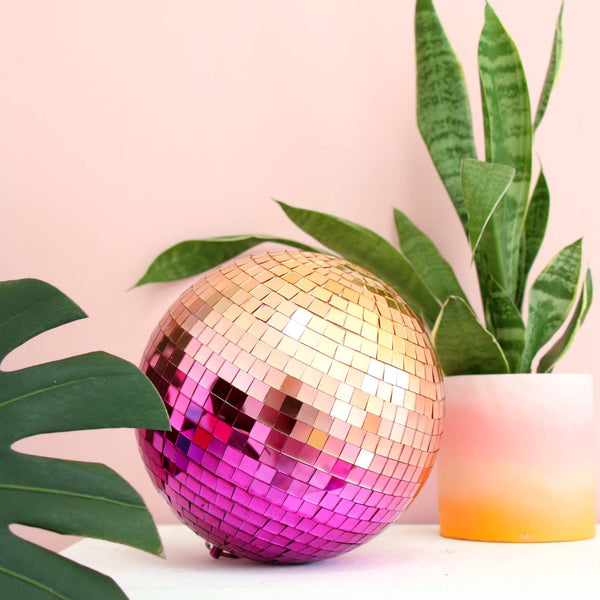 Pink and rose gold disco ball