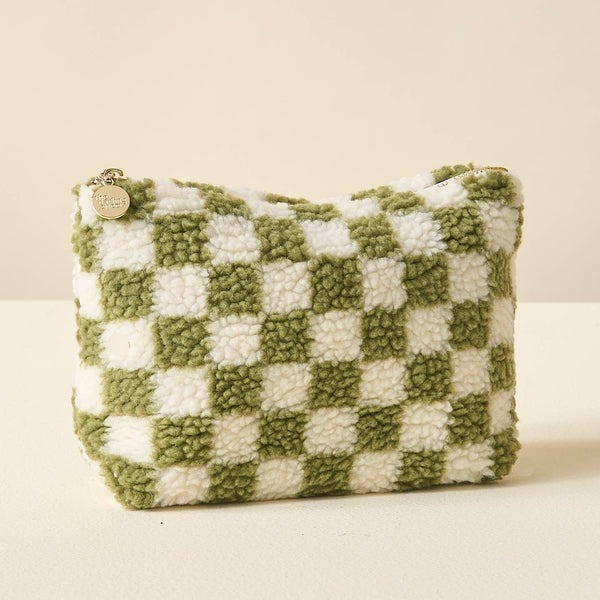 Teddy Pouch-Check Green