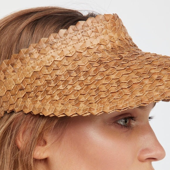 Straw Sun Visor Brown - Boho Summer Hats Beach Hats