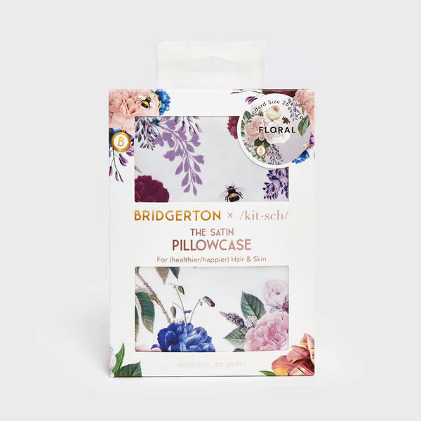 Bridgerton x Kitsch Standard Satin Pillowcase - Floral
