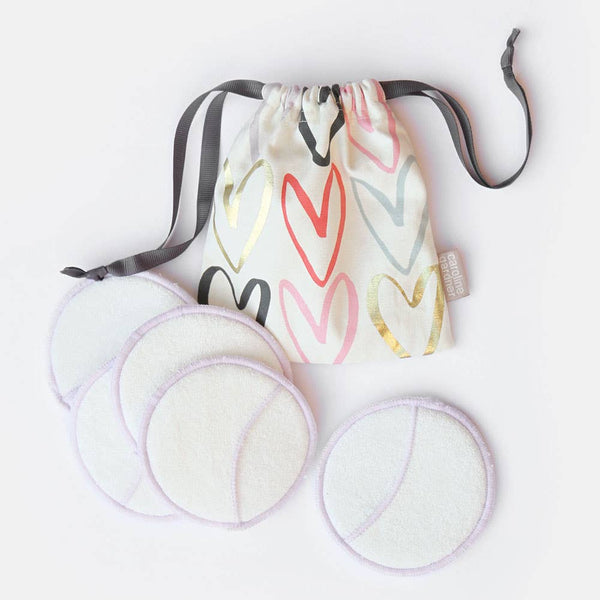 Multi Outline Hearts Bamboo Cleansing Pads