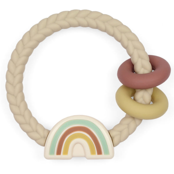 Ritzy Rattle Silicone Teether Rattles Neutral Rainbow