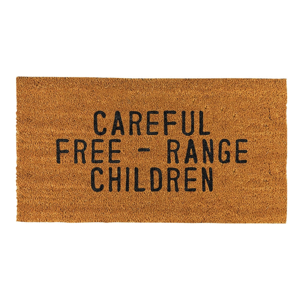 Careful- Free Range Children Door Mat
