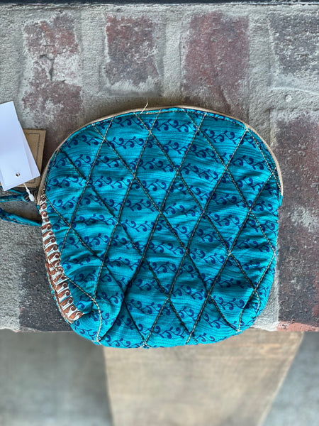 Quilted Recycled Sari Pouch