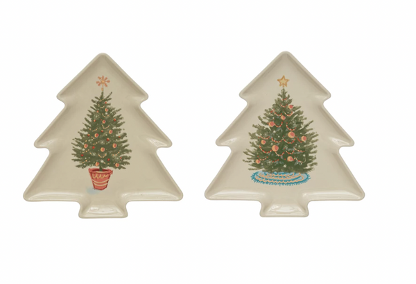 Stoneware Christmas Tree Plate