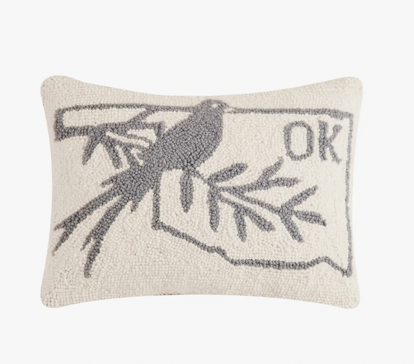 OK Grey Bird Pillow