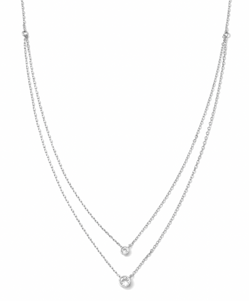 Double Layer- Mini and small Cubic Zirconias Necklace