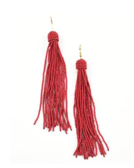 Seed Bead Long Beaded Tassel Earrings - 2 Colors