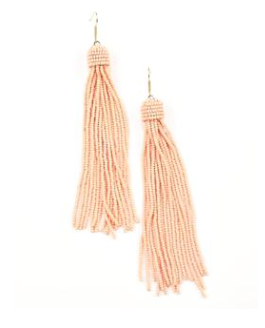 Seed Bead Long Beaded Tassel Earrings - 2 Colors