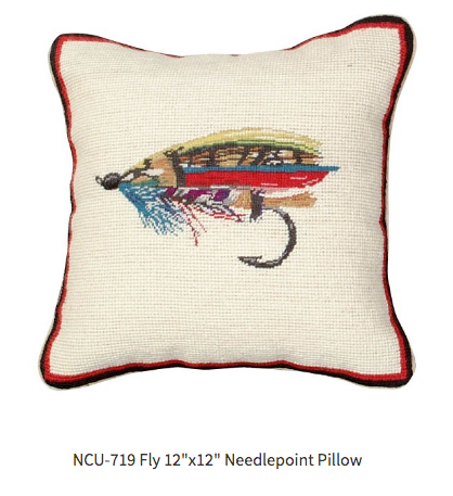 Needlepoint Fly Pillow - 12x12