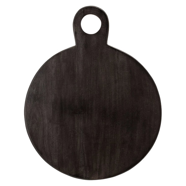 Instead of taking up much needed space in the kitchen for storing a cutting board, use one that doubles as decor for the kitchen. This acacia wood cutting board can be displayed on a shelf or hung on a wall with the open round handle. When needing it, there will be no reason to go searching through the cabinets because it will be out in the open and easily accessible on a shelf or hung on a wall.