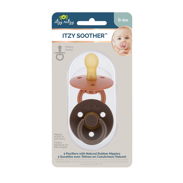 Itzy Soother Chocolate/Caramel Natural Rubber Pacifiers