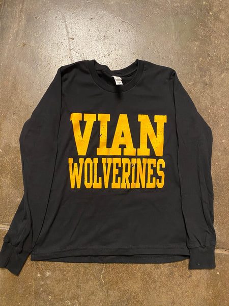 Vian Wolverines Youth Black L/S