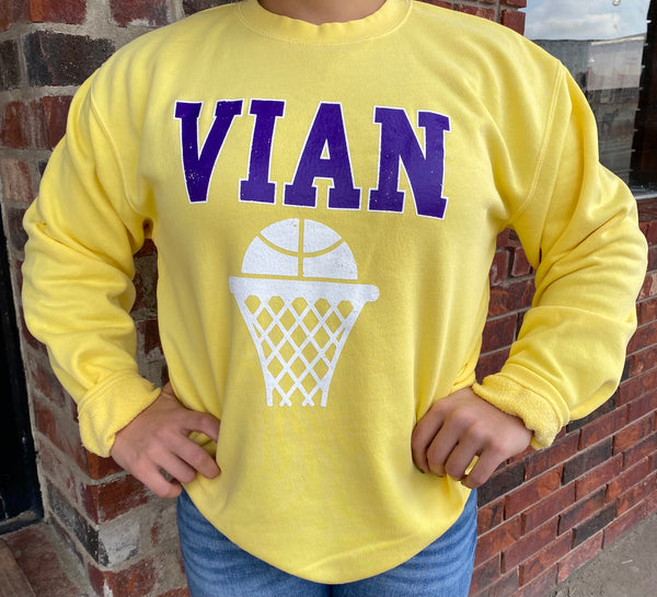 Yellow Vian Basketball Sweatshirt