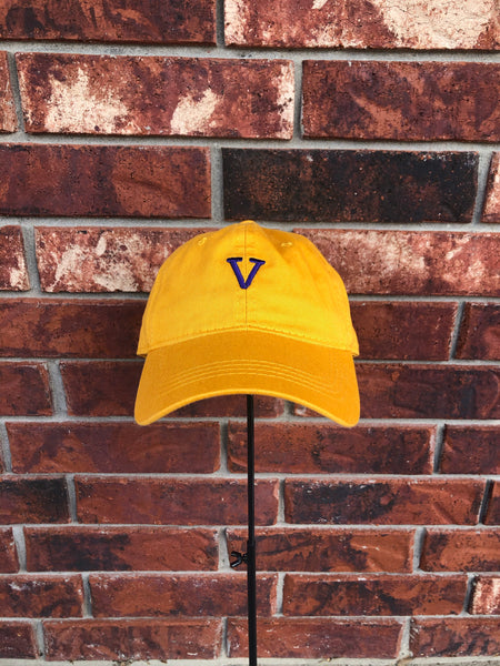 Gold V hat