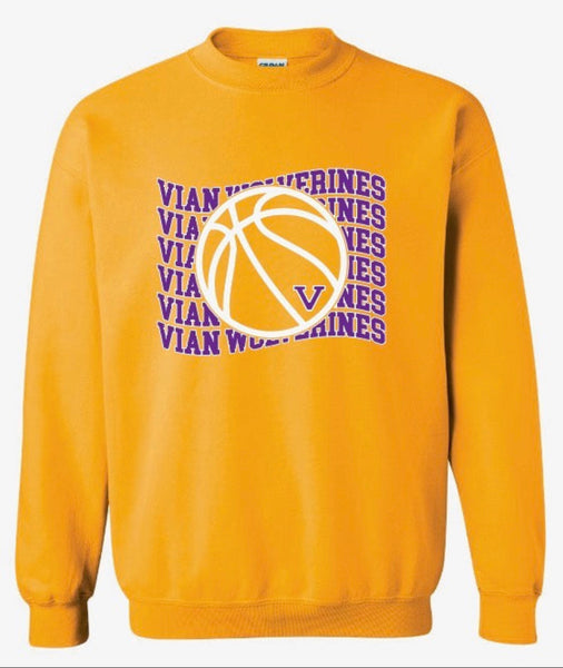Gold "Vian Wolverines" Basketball