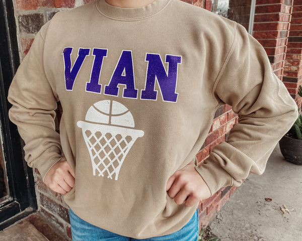 Tan Vian Basketball Sweatshirt