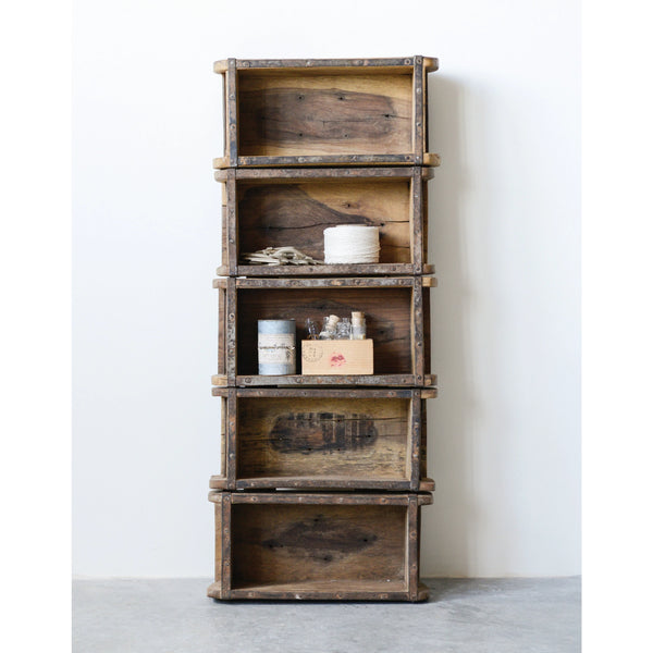 Wood Brick Mould Shelf with Shelves
